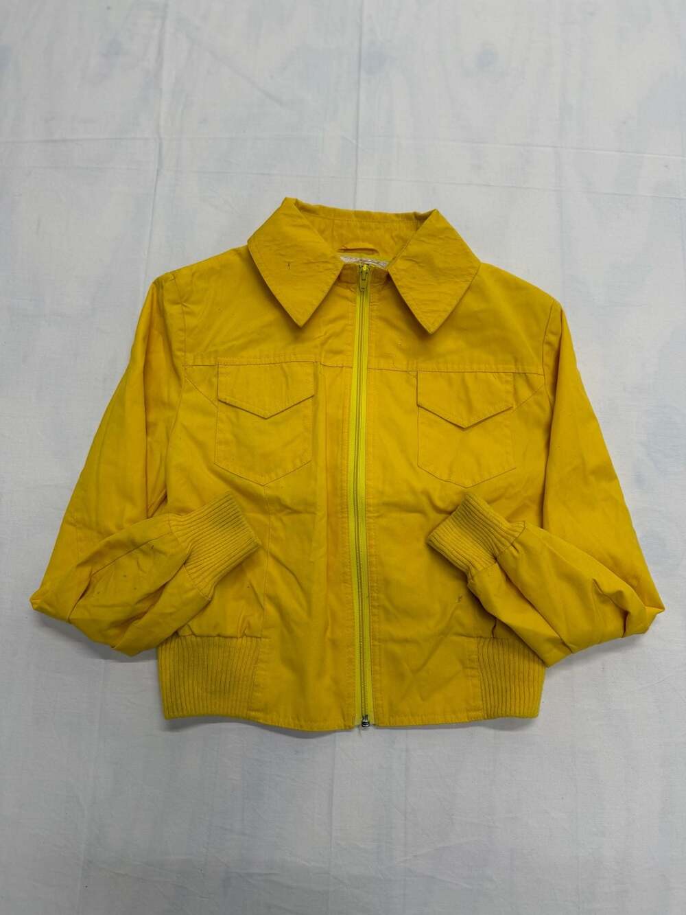 Vintage The Brass Plum at Nordstrom Yellow Zip-Up Bomber Jacket